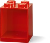 LEGO Iconic Wandschap - Opberger - Boekenplankje - Rood - 15.9 x 15.9 x 21.1cm - Brick 4