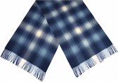sjaal Geruit dames 180 x 65 cm polyester blauw