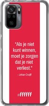 6F hoesje - geschikt voor Xiaomi Redmi Note 10 Pro -  Transparant TPU Case - AFC Ajax Quote Johan Cruijff #ffffff