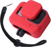 Garpex® Siliconen Case voor GoPro HERO 8 - Rubberen Beschermhoes - Inclusief lensbescherming - Rood