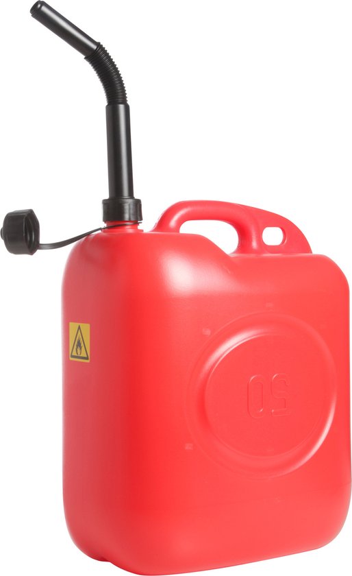 Jerrican/réservoir essence rouge 20 litres - Pour gasoil et essence -  Entonnoir