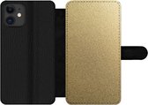 Bookcase Geschikt voor iPhone 11 telefoonhoesje - Metaal - Goud - Design - Structuur - Chic - Met vakjes - Wallet case met magneetsluiting