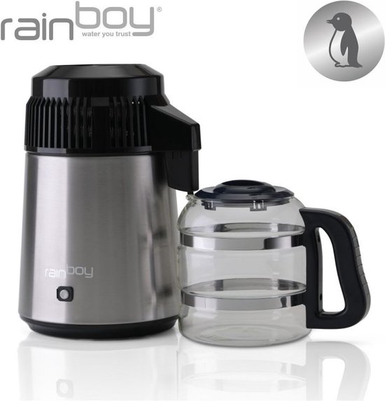 Foto: Versapers rainboy penguin water destilleerapparaat hoge kwaliteit 3 jaar garantie glazen karaf rvs water distiller waterdestilleerder destilleerketel waterfilter waterzuiveraar water zuiveren apparaat