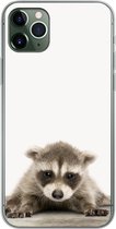 Geschikt voor iPhone 11 Pro Max hoesje - Wasbeer - Dieren - Kinderen - Jongens - Meisjes - Siliconen Telefoonhoesje