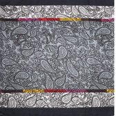 sjaal met print dames 90 x 90 cm polyester grijs