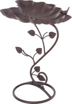 Outsunny Vogeldrinkschaal vogelbad lotusbladvorm decoratie tuin metaal brons 844-276
