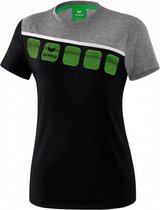 T-shirt 5-C dames polyester/mesh grijs/zwart maat 42