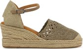 Unisa Espadrilles Dames / Damesschoenen - Leer - Sleehak Hoogte 6 cm - Cadal combi - Brons - maat 41