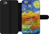 Bookcase Geschikt voor iPhone SE 2020 telefoonhoesje - Oude Meesters - Collage - Van Gogh - Met vakjes - Wallet case met magneetsluiting