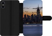 Bookcase Geschikt voor iPhone XS Max telefoonhoesje - New York - Skyline - Amerika - Met vakjes - Wallet case met magneetsluiting