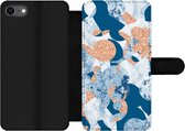 Bookcase Geschikt voor iPhone 8 telefoonhoesje - Marmer print - Geometrische vormen - Glitters - Met vakjes - Wallet case met magneetsluiting