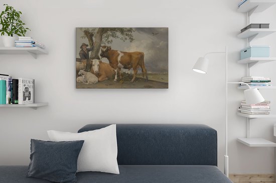 Artaza Toile Peinture Le Taureau - Paulus Potter - 90x60 - Art - Impression sur Toile