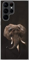 Geschikt voor Samsung Galaxy S22 Ultra hoesje - Olifant - Dieren - Kunst - Siliconen Telefoonhoesje