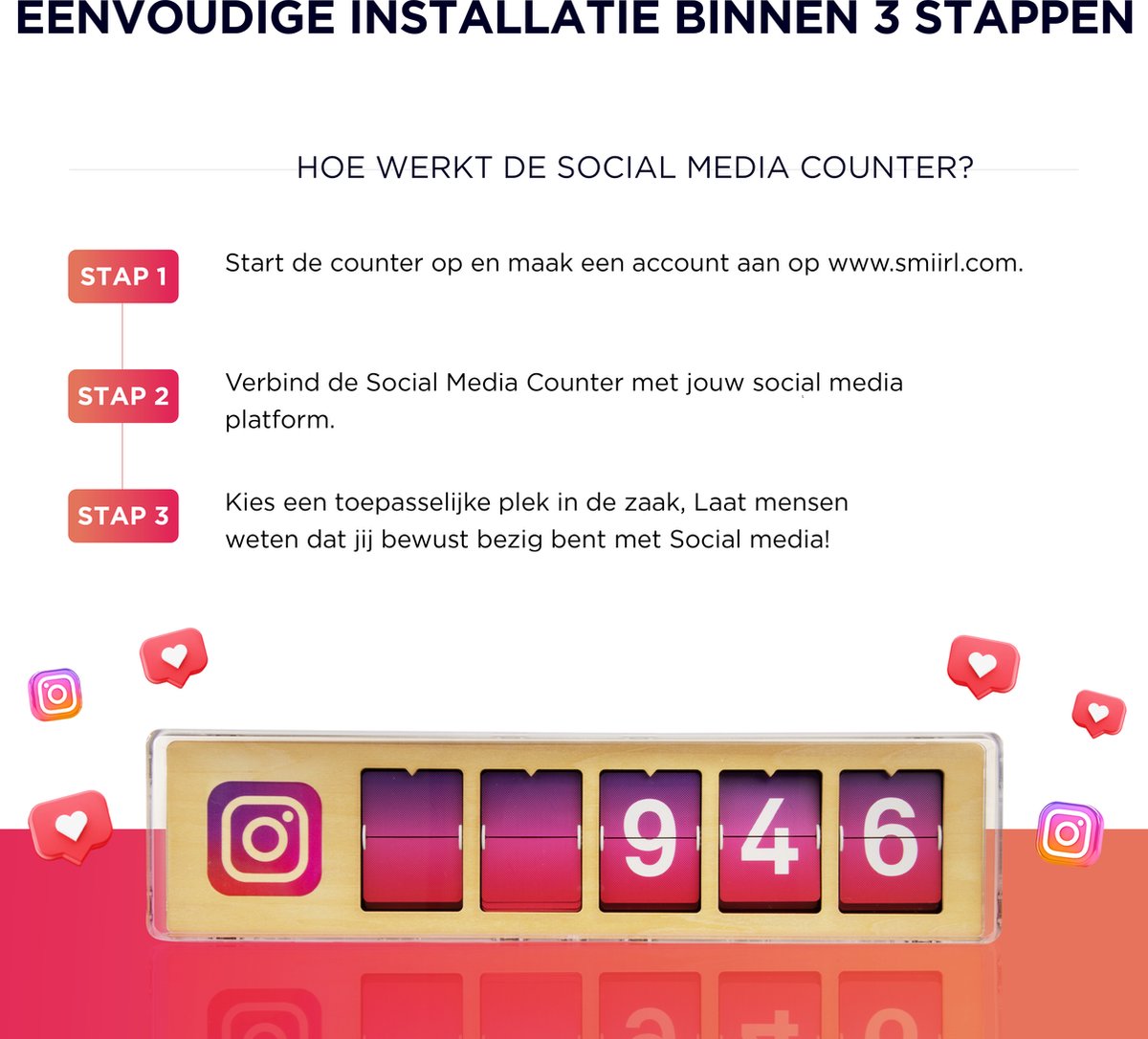 Smiirl. Instagram Follower Counter - Real time - 5 Digits.