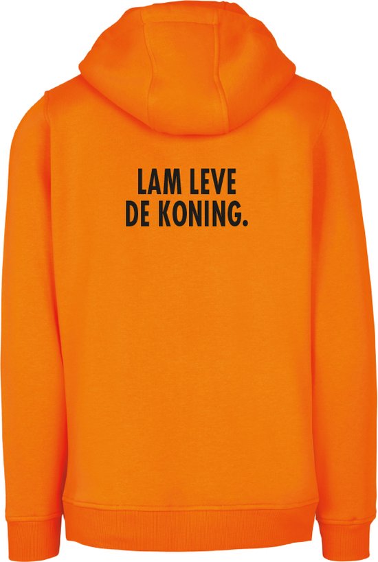 Koningsdag hoodie oranje S - Lam leve de koning. - soBAD. | Oranje hoodie dames | Oranje hoodie heren | Sweaters oranje | Koningsdag