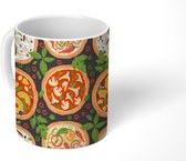 Mok - Koffiemok - Pizza - Italië - Patronen - Mokken - 350 ML - Beker - Koffiemokken - Theemok