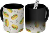 Magische Mok - Foto op Warmte Mokken - Koffiemok - Hot Dogs - Patronen - Sandwich - Magic Mok - Beker - 350 ML - Theemok