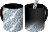 Magische Mok - Foto op Warmte Mokken - Koffiemok - Waves - Doodle - Patronen - Marine - Magic Mok - Beker - 350 ML - Theemok