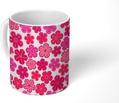 Mok - Koffiemok - Bloemen - Roze - Patronen - Mokken - 350 ML - Beker - Koffiemokken - Theemok