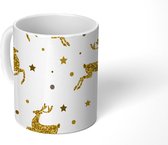 Mok - Koffiemok - Patronen - Rendier - Kerst - Sterren - Mokken - 350 ML - Beker - Koffiemokken - Theemok