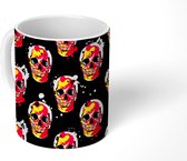 Mok - Halloween - Patronen - Skull - Mokken - 350 ML - Beker - Uitdeelcadeautjes