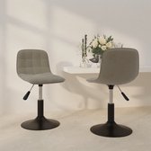 Eetkamerstoelen draaibaar 2 st fluweel lichtgrijs