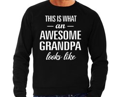 Awesome grandpa - geweldige opa cadeau sweater zwart heren - Vaderdag sweater / verjaardag kado trui XL
