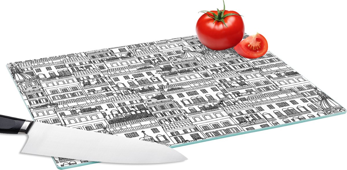 Glazen Snijplank - 39x28 - Patroon - Italië - Huis - Snijplanken Glas