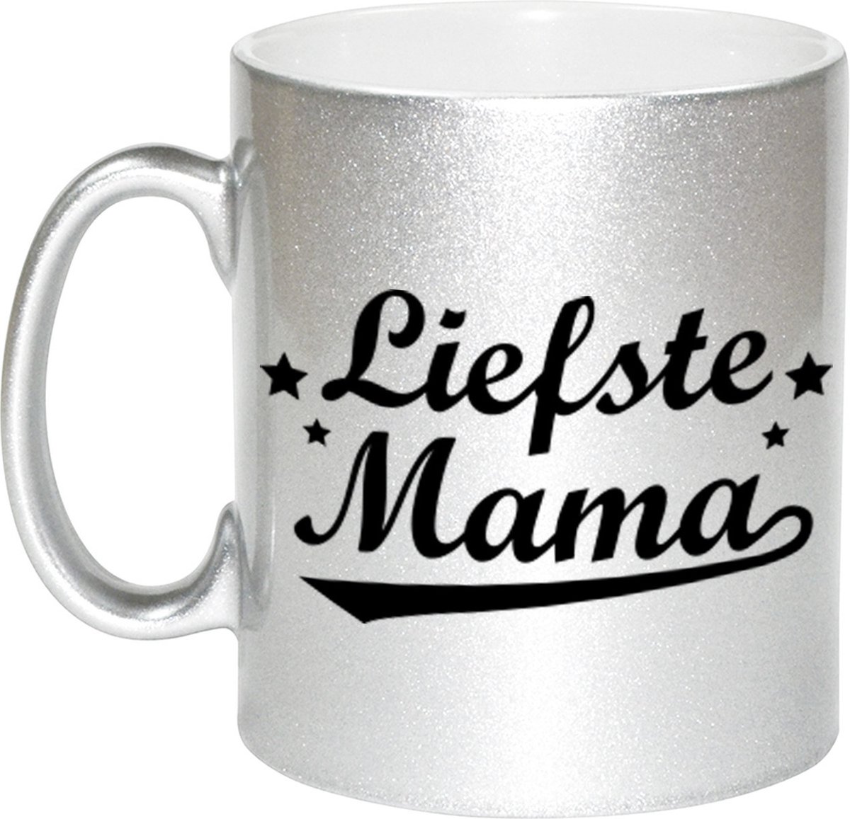 Liefste mama tekst cadeau mok / beker - zilverkleurig - Moederdag - 330 ml