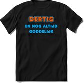 30 Jaar Goddelijk - Feest kado T-Shirt Heren / Dames - Blauw / Oranje - Perfect Verjaardag Cadeau Shirt - grappige Spreuken, Zinnen en Teksten. Maat XXL