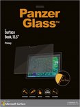 Privacy screenprotector voor Surface Book, 13.5 inch. Laat een afbeelding zien van een pauw op het scherm.