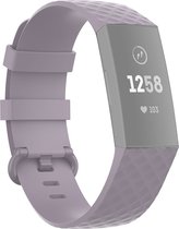 Mobigear - Watch bandje geschikt voor Fitbit Charge 3 Bandje Flexibel Siliconen Gespsluiting | Mobigear Cross - Light Purple