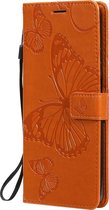 Mobigear Telefoonhoesje geschikt voor Xiaomi Mi 10T Lite Hoesje | Mobigear Butterfly Bookcase Portemonnee | Pasjeshouder voor 2 Pasjes | Telefoonhoesje voor Pinpas / OV Kaart / Rijbewijs - Oranje