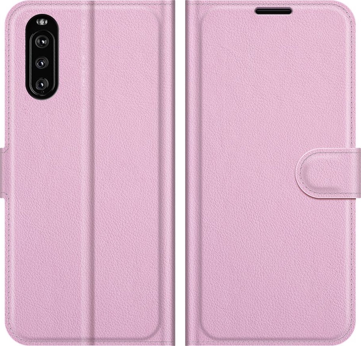 Mobigear Telefoonhoesje geschikt voor Sony Xperia 10 III Hoesje | Mobigear Classic Bookcase Portemonnee | Pasjeshouder voor 3 Pasjes | Telefoonhoesje voor Pinpas / OV Kaart / Rijbewijs - Roze