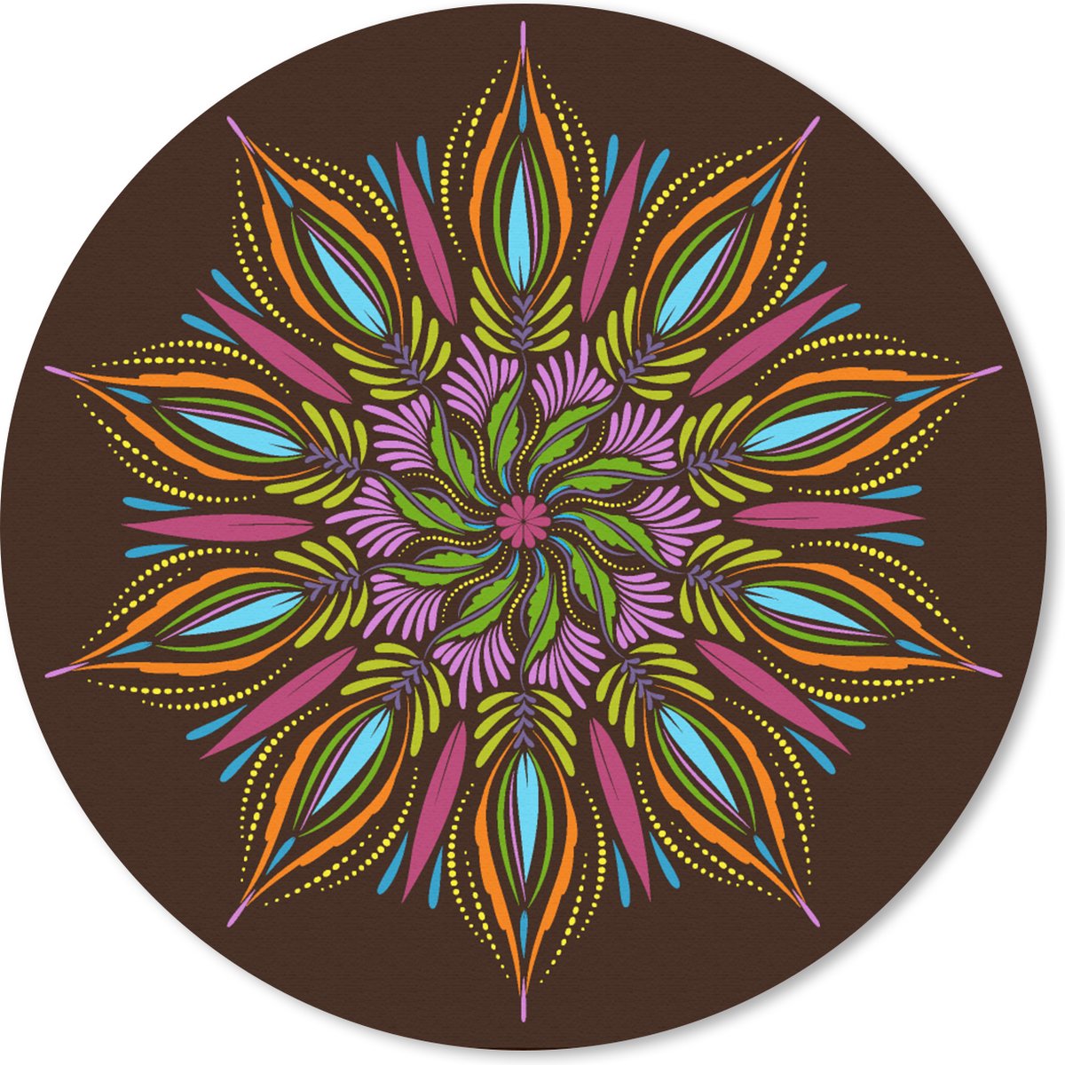 Muismat rond 30x30 cm - Mousepad Mandala - Design - Bohemian - Ronde muismatten