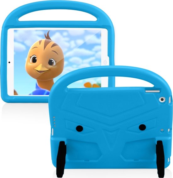 Mobigear Tablethoes geschikt voor Apple iPad 8 (2020) Kinder Tablethoes met Handvat | Mobigear Buddy - Blauw