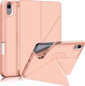 Housse Apple iPad Mini 6 (2021) - Mobigear - Série Origami - Bookcase en similicuir - Or rose - Housse adaptée pour Apple iPad Mini 6 (2021)