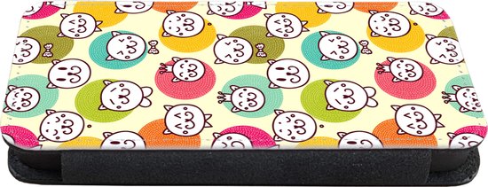 Telefoonhoesje Geschikt voor iPhone 13 telefoonhoesje - Meisjes - Kat - Kroon - Patronen - Girl - Kids - Kinderen - Met vakjes - Wallet case met magneetsluiting