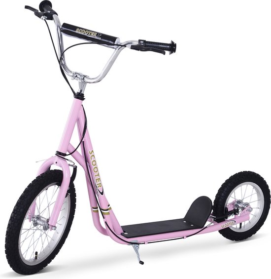 Homcom scooter pour enfants scooter 16/12 pouces scooter de ville