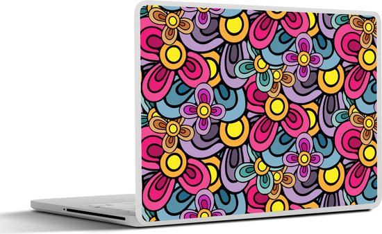 Sticker pour ordinateur portable - 13,3 pouces - Motif - Hippie - Fleurs -  Violet 