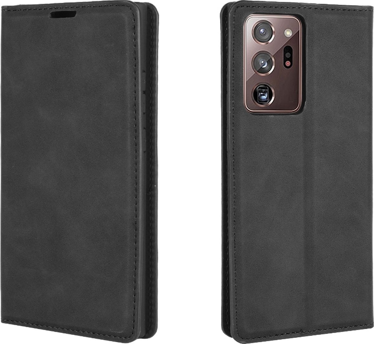 Mobigear Telefoonhoesje geschikt voor Samsung Galaxy Note 20 Ultra Hoesje | Mobigear Retro Slim Bookcase Portemonnee | Pasjeshouder voor 3 Pasjes | Telefoonhoesje voor Pinpas / OV Kaart / Rijbewijs - Zwart