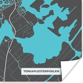 Affiche Carte - Frise - Plan de la ville - Carte - Terkaplesterpoelen - 50x50 cm
