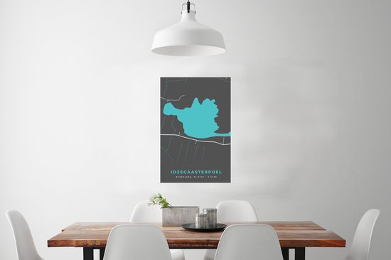 Poster Carte - Frise - Plan de la ville - Nederland - Idzegaasterpoel - Carte - 40x60 cm