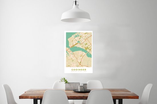 Affiche Gooimeer - Rétro - Carte - Plan de la ville - Plan d'étage - 60x90 cm