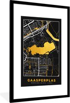 Fotolijst incl. Poster - Kaart - Plattegrond - Stadskaart - Nederland - Gaasperplas - 60x90 cm - Posterlijst