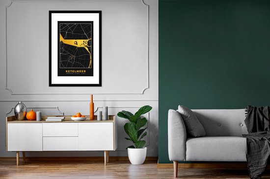 Cadre photo avec affiche - Carte - Plan d'étage - Plan de la ville - Ketelmeer - Or - 60x90 cm - Cadre pour affiche