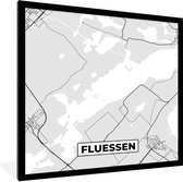 Cadre photo avec affiche - Carte - Friesland - Fluessen - Carte - Plan de la ville - 40x40 cm - Cadre pour affiche