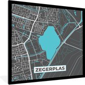 Fotolijst incl. Poster - Nederland - Water - Plattegrond - Kaarten - Stadskaart - Zegerplas - 40x40 cm - Posterlijst