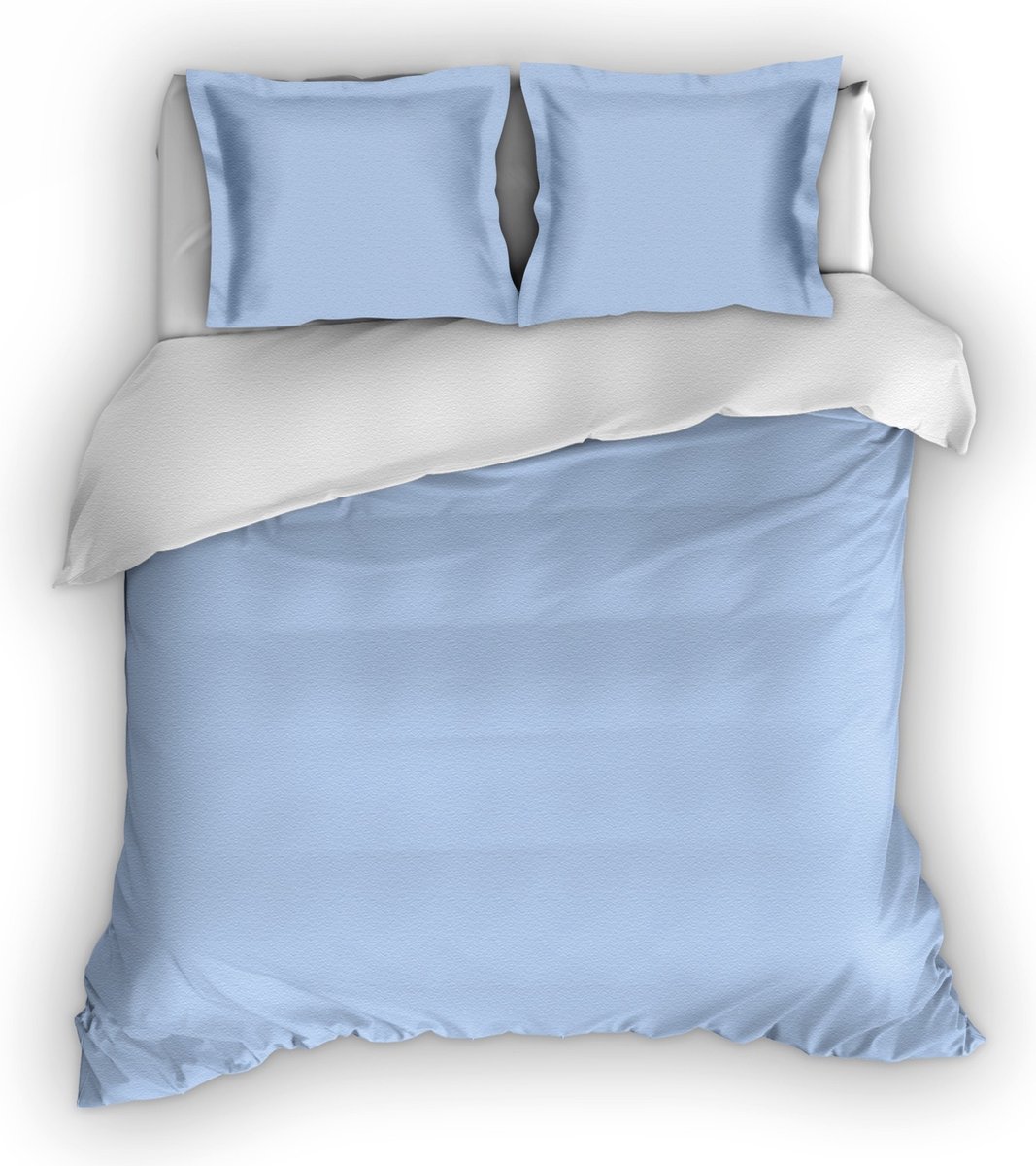 Romanette Comtesse - Flanel - Dekbedovertrek - Tweepersoons - 200x200/220 cm + 2 kussenslopen 60x70 cm - Blauw/wit