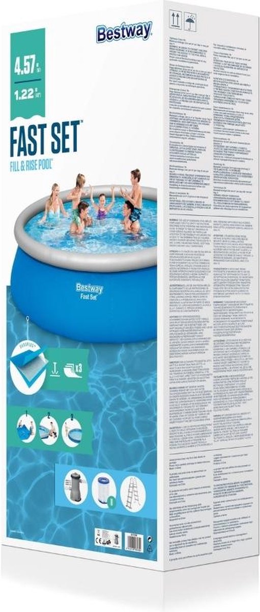 Bestway Fast Set zwembad met filterpomp en trap - Ø 457 x 122 cm